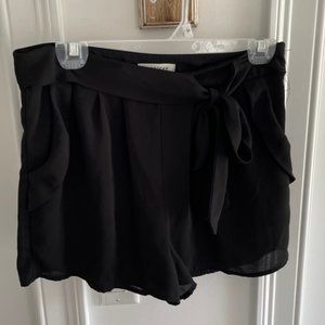 Black flowy shorts with bow